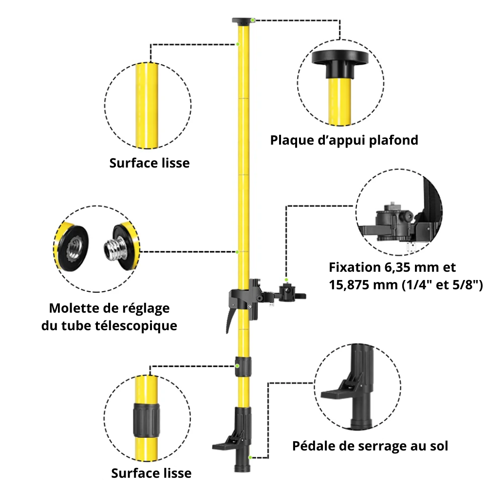 Grid & Gauge™ Poteau télescopique