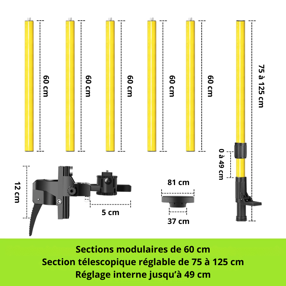 Grid & Gauge™ Poteau télescopique