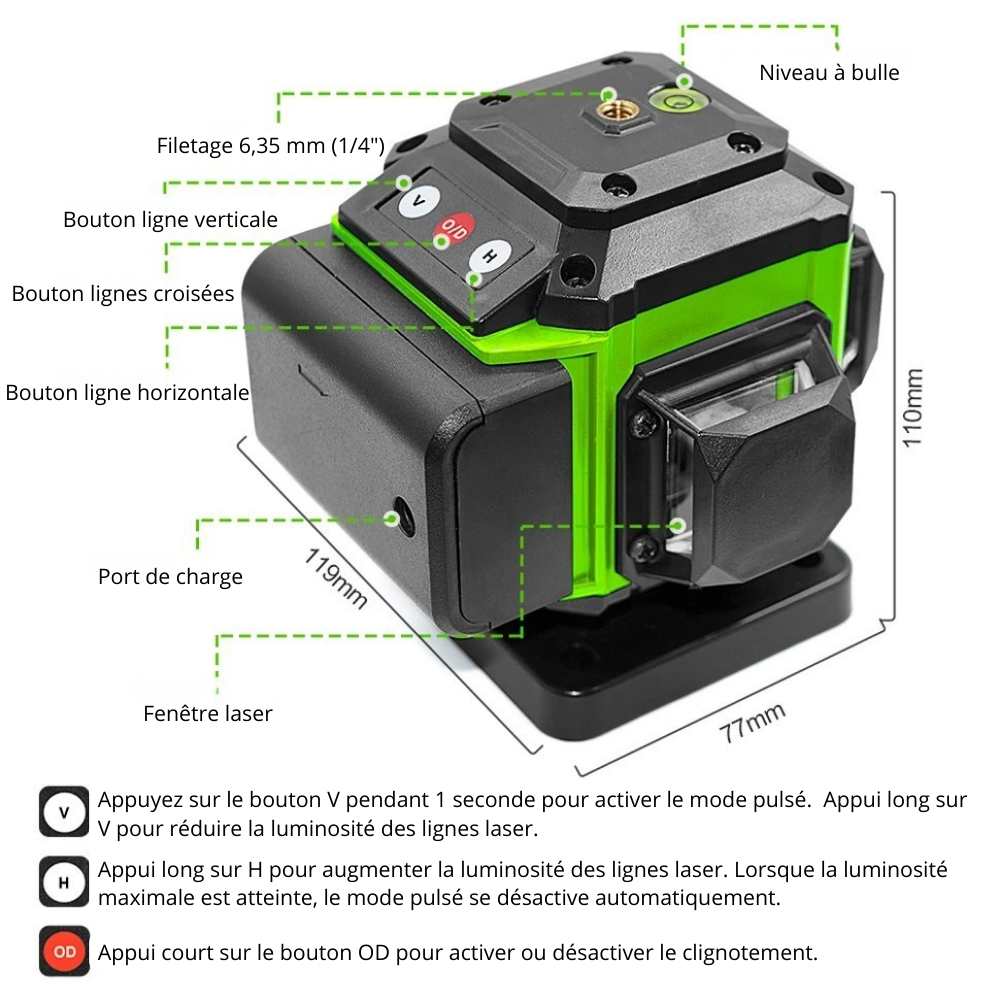 Grid & Gauge™ Line 12 - Niveau laser 3D