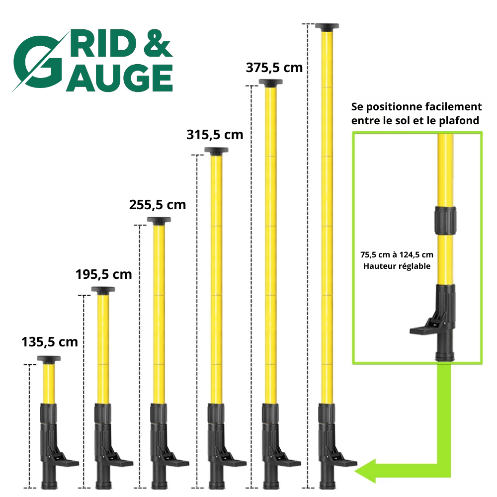 Grid & Gauge™ Poteau télescopique