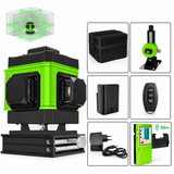 Niveau laser 3D avec son récepteur 50 m et le contenu du carton