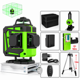 Niveau laser 4D avec trépied, récepteur et contenu du carton