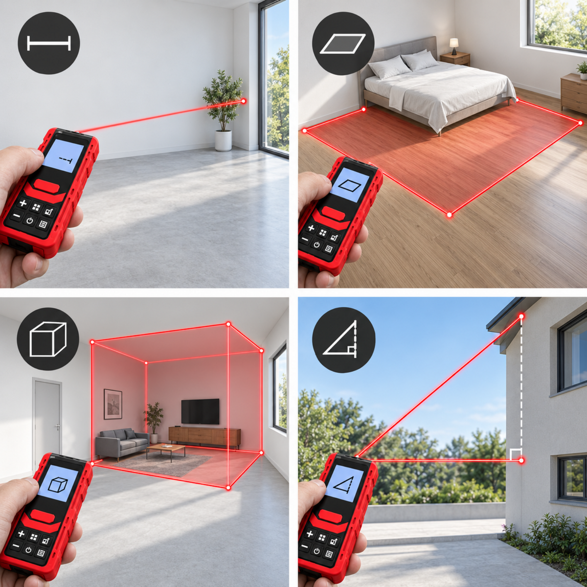 Les quatre mesures : distance, surface, volume et calcul indirect